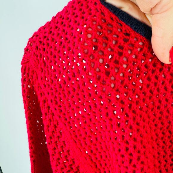 Vintage Croft & Barrow American Flag Knit Sweater Red Patriotic USA Size Large - Picture 6 of 7